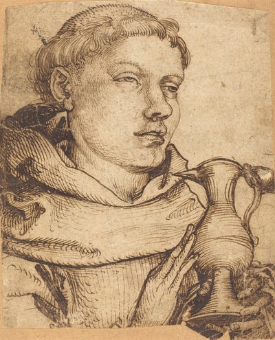 Bust of a Monk Assisting at Communion by Martin Schongauer